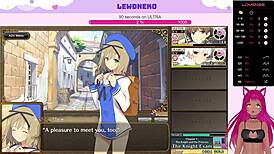 Vtuber Lewdneko spiller Evenicle Del 3 😈 Store titter stønner creampie-spill