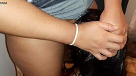 Lesbian Girls Licking Pussy Outside Door While Guests Sit