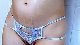 sexy stepsister shows tits and ass in shower