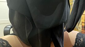 My teen in stockings quivered with a throbbing orgasm