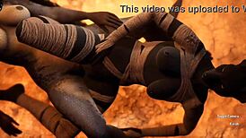 Furry Jackal Scissoring Furry Dragon