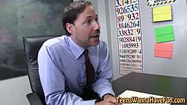 uniform teen 18+ gets hardcore fucking and cum facial