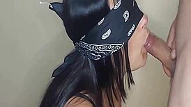 Blindfolded Submissive Amateur Banged Hard with Dirty Talk