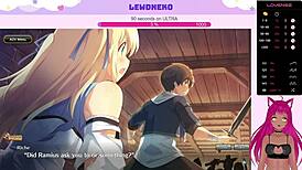 Vtuber Lewdneko Plays Evenicle Part 3 😈 Big Tits Moaning Creampie Game