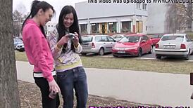 High definition lesbian teens kiss and finger each other's cunts in bath