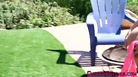 Look at this brunette teen's tits!