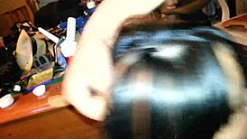 My ex girlfriend blows me and takes cum on her face and tits.