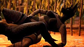 Furry Jackal Scissoring Furry Dragon