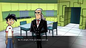 Amity Park character has fun in a shower parody scene.