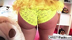 Hot Christy Mack Feels Intense Pleasure Dressing Up For Halloween And Masturbating