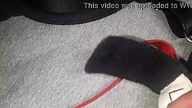 Masturbated with friend's red lingerie and came 😈