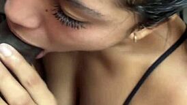 Amateur Couple Nysdel Reacts to Cock with Rough Blowjob and Facial