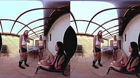 The three amazing table tennis pussies get hardcore group action