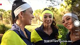 i watch runner pussies stacked and fucked in a hardcore foursome with friends