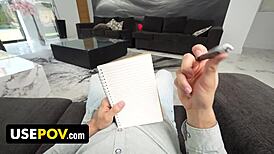 Yo, freeuse stepmom lets stepson touch her tits n pussy