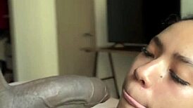 Amateur Couple Nysdel Reacts to Cock with Rough Blowjob and Facial