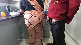 He flashes his dick and jerks off in front of Andhra maid Sridevi.