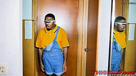 Zsur walks in on stepmom fingering herself, leading to wild interracial action with big tits.