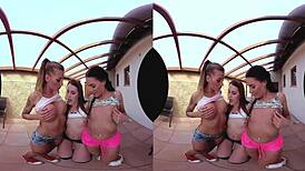 The three amazing table tennis pussies get hardcore group action