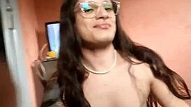 the neighbor fucks me with his big cock and cums in my ass