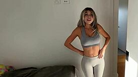 Horny step sister begs to rip yoga pants and pound her tight pussy hard