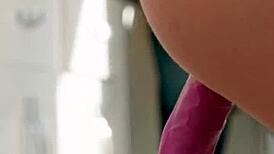 college slut licks anal dildo in reality kings homemade scene