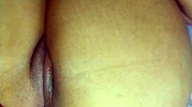 in this hard anal scene, the cum leaks out of her big ass