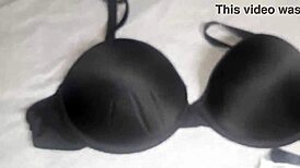 Masturbated with friend's red lingerie and came 😈