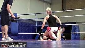 Smalltits Lesbos Wrestle Before Pussylicking!