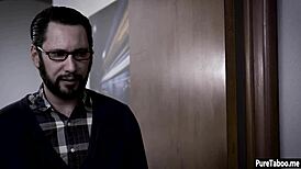 The student trades her pussy for a free room and gets thoroughly fucked by the landlord.