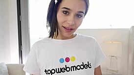 Mae White 18yo Swallows Huge Cock Load in POV Blowjob