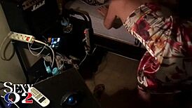 Amateur French slut in lingerie gets her pussy fucked doggystyle in POV