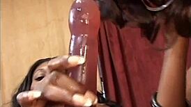 i lick tits and pussy in lesbian strapon scene