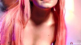 Redhead Rebecca Nikson looks cute and slutty sucking cock and banging hard