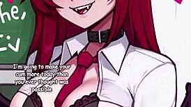Succubus Student in Hentai Cosplay Drains Your Energy with Jerk Off Instructions