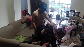 Pov, old perverts invite horny stepmom and busty stepdaughter for homemade orgy. Ready to fuck?