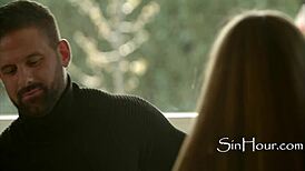 Petite pale European girl dined on before a hard fucking session.