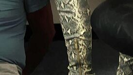 CFNM Dominas Wanking Off Sub in Group Domination Scene