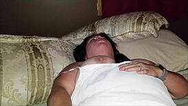 sexy bbw plays in soiled panties and toys with mouthful of cum