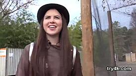 Lovable nympho sucks hard in pov before banging