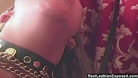 handcuffed lesbian slave gets fingered and toyed by brunette mistress