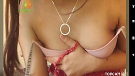 SNHNNY HOT babe rips clothes in horny striptease BRA OFF!!