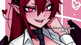 Succubus Student in Hentai Cosplay Drains Your Energy with Jerk Off Instructions