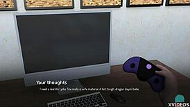 Man, the boss's wife has some stunning voluptuous tits in this college game!