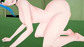 Sexy big tit blue haired anime babe gets fucked hard in hentai 😈