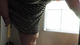 Ssbbw Stands By Window Using Vibrator For Orgasm In Exhibitionist Display With Toys