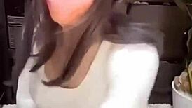 Stunning Asian ladyboy masturbates live on camera in private session.