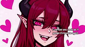 Succubus Student in Hentai Cosplay Drains Your Energy with Jerk Off Instructions