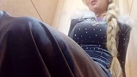 Elsa cosplay blonde pornstar bent over ass masturbation pussy fetish costumes