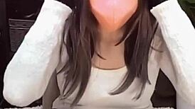 Stunning Asian ladyboy masturbates live on camera in private session.